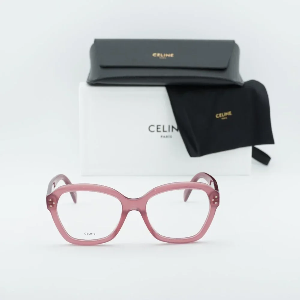 Celine CL50100I 081 Geometric Eyeglasses - Milky Violet 54mm - Picture 2 of 7